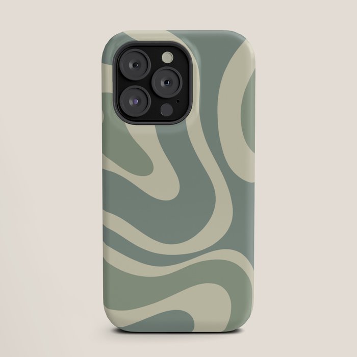 Modern Retro Liquid Swirl Abstract in Eucalyptus Green iPhone Case Gallery Image 19