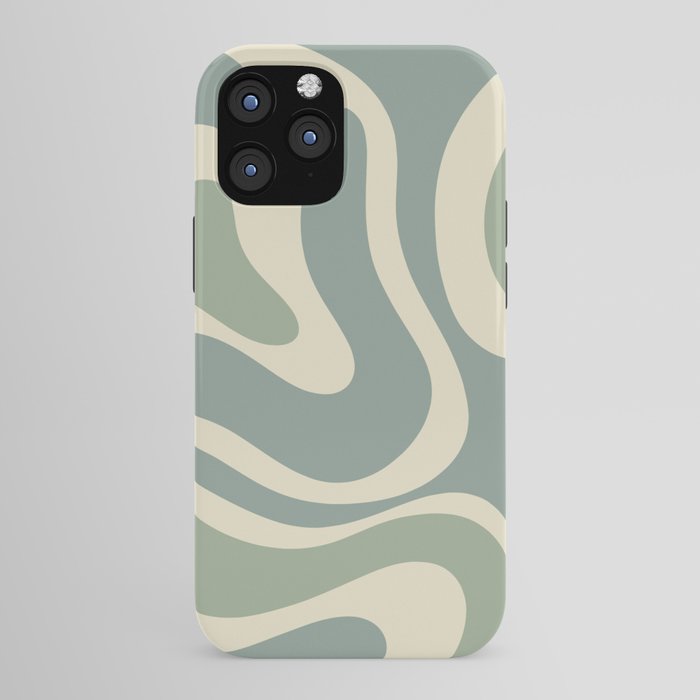 Modern Retro Liquid Swirl Abstract in Eucalyptus Green iPhone Case Gallery Image 43