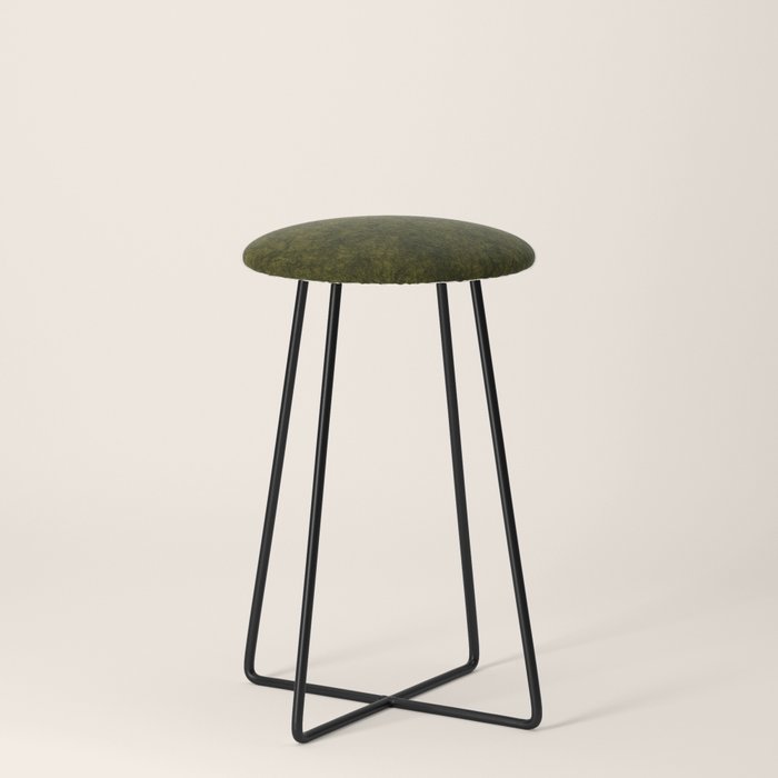 olive green velvet Stool Gallery Image 3