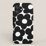 Black & White Retro Daisies #1 #decor #art #society6 iPhone Case Gallery Image 1