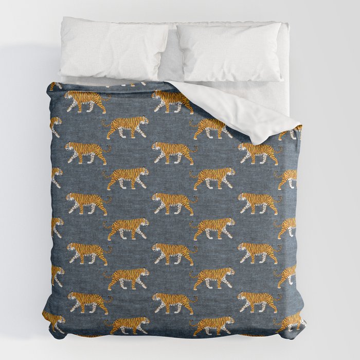 walking tigers - blue Duvet Cover Gallery Image 7