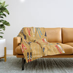 Bright Retro Ski Pattern Throw Blanket Gallery Image 1