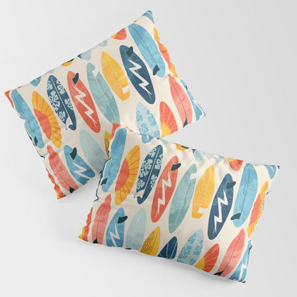 Surfboard white Pillow Sham Gallery Image 3