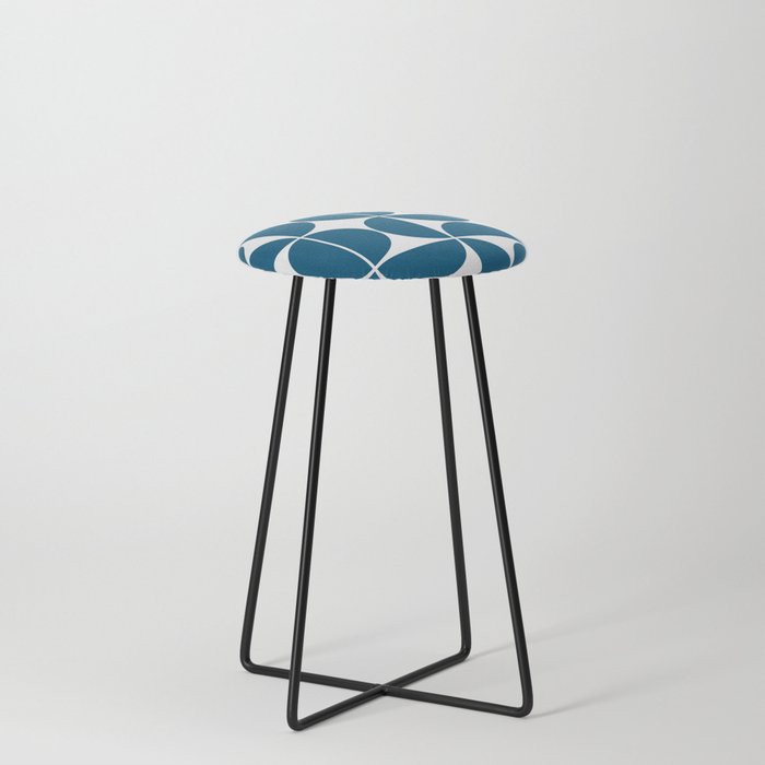 Mid Century Modern Geometric 04 Blue Stool Gallery Image 3