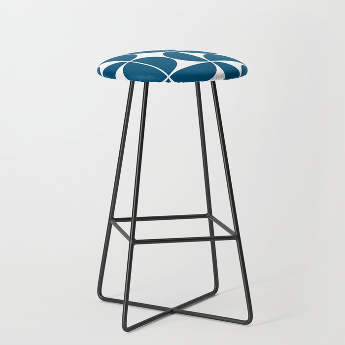 Mid Century Modern Geometric 04 Blue Stool Gallery Image 1
