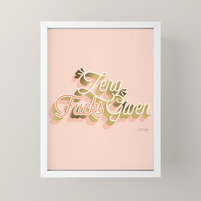 Zero F*cks Given - Blush & Gold Palette Mini Art Print Gallery Image 4