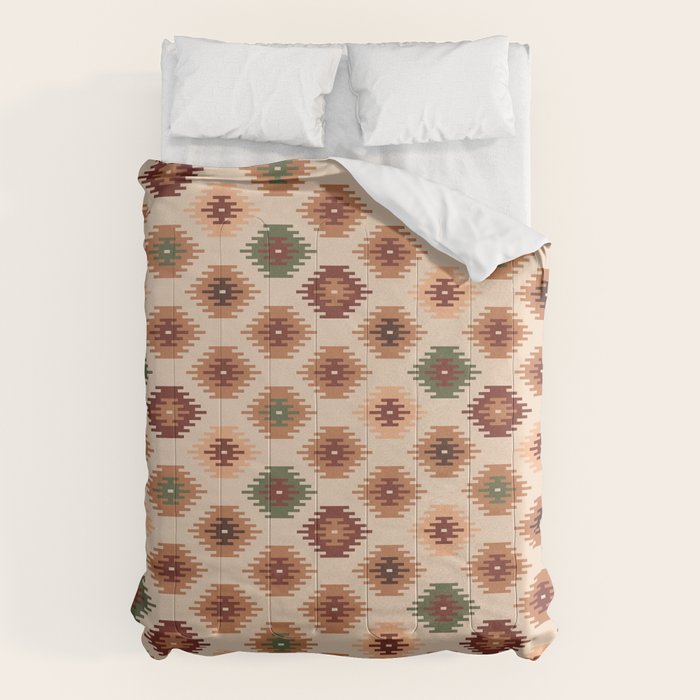 Southwest native Aztec diamonds kilim Comforter Gallery Image 1