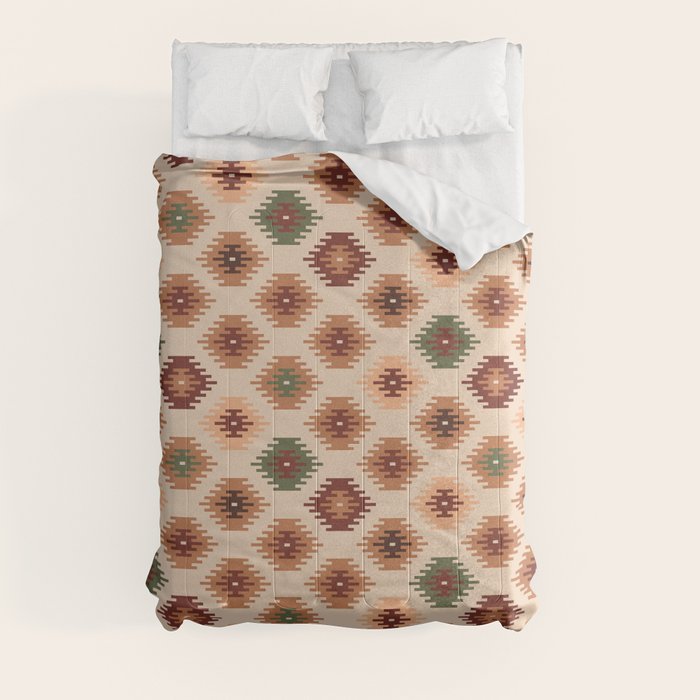 Southwest native Aztec diamonds kilim Comforter Gallery Image 3