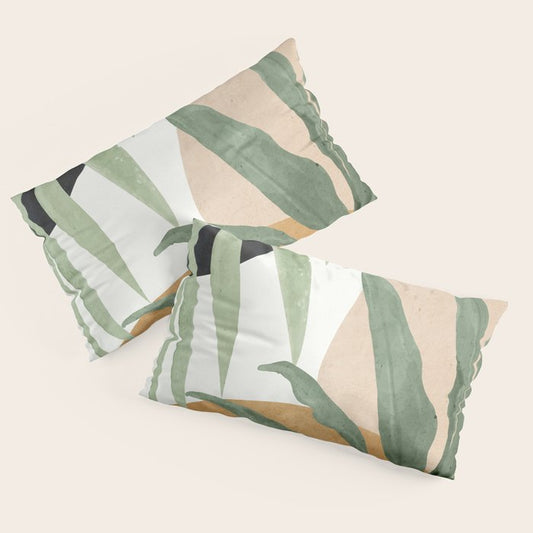 Abstract Art Tropical Leaves 4 Pillow Sham Gallery Image 2