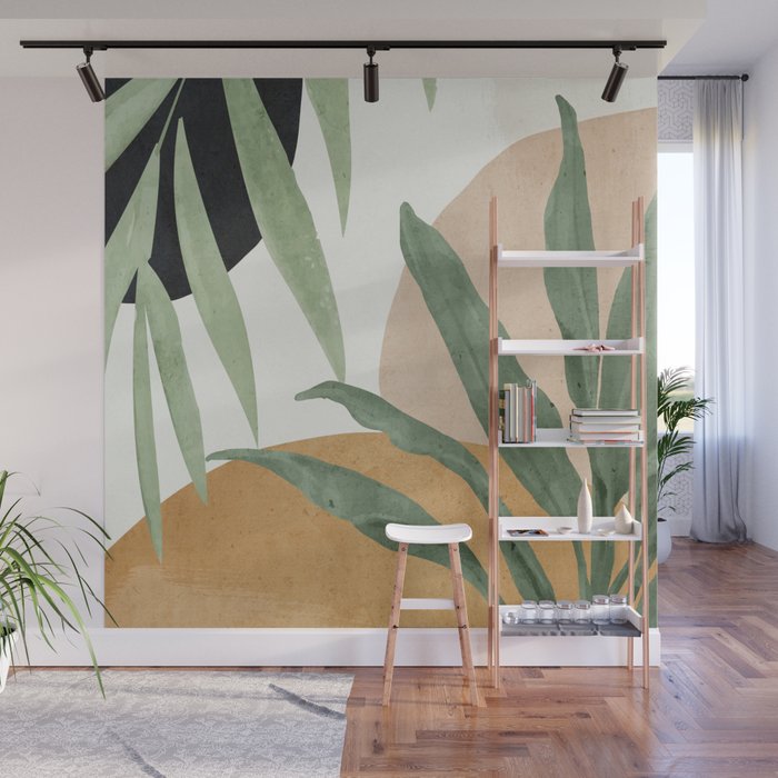 Abstract Art Tropical Leaves 4 Wall Mural Gallery Image 1