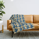 Longhaired Cream Dachshund Cartoon Dog Throw Blanket Gallery Image 1