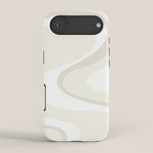 Cream Dream Light Liquid Swirl Abstract in Beige and White iPhone Case Gallery Image 2