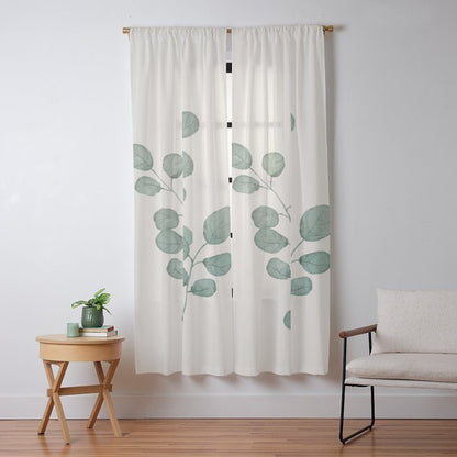 Watercolor Eucalyptus Window Curtain Gallery Image 9