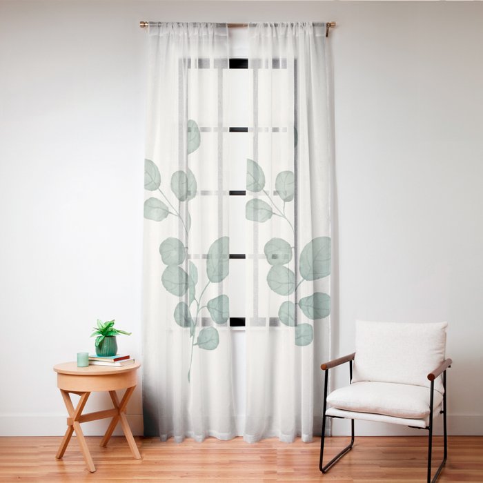 Watercolor Eucalyptus Window Curtain Gallery Image 24