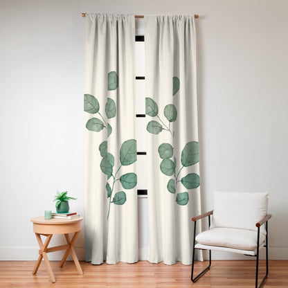 Watercolor Eucalyptus Window Curtain Gallery Image 4