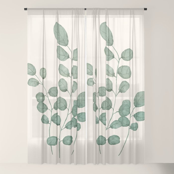 Watercolor Eucalyptus Window Curtain Gallery Image 18