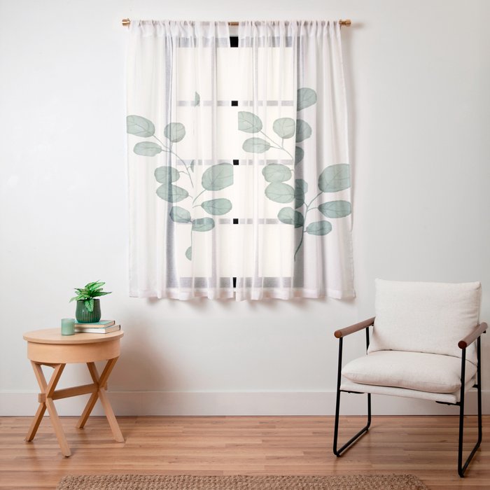 Watercolor Eucalyptus Window Curtain Gallery Image 19