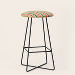 Colorful vintage stripe line art pattern Stool Gallery Image 1