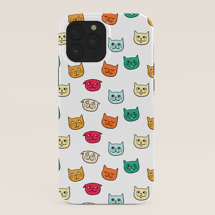Cat heads in colors iPhone Case Gallery Image 40