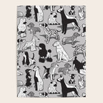 Geometric sweet wet noses // grey background black and white dogs Poster Gallery Image 1
