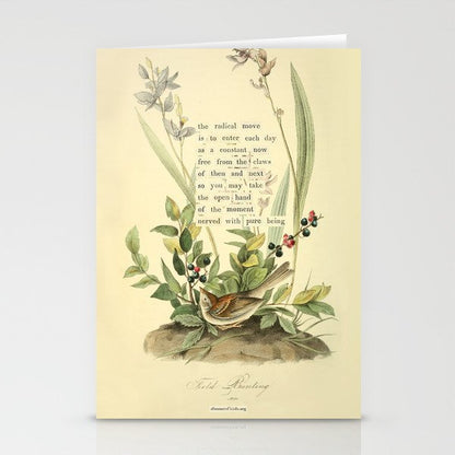 Bird Divinations: Field Bunting (about: almanacofbirds.org) Stationery Card Gallery Image 2