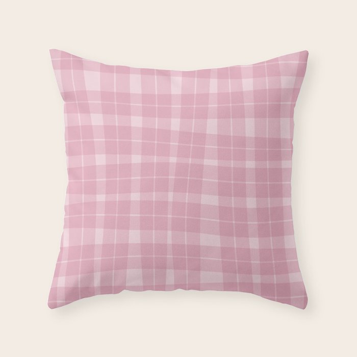 Wavy Plaid Pink Throw Pillow Gallery Image 4
