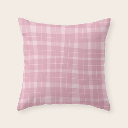 Wavy Plaid Pink Throw Pillow Gallery Image 6