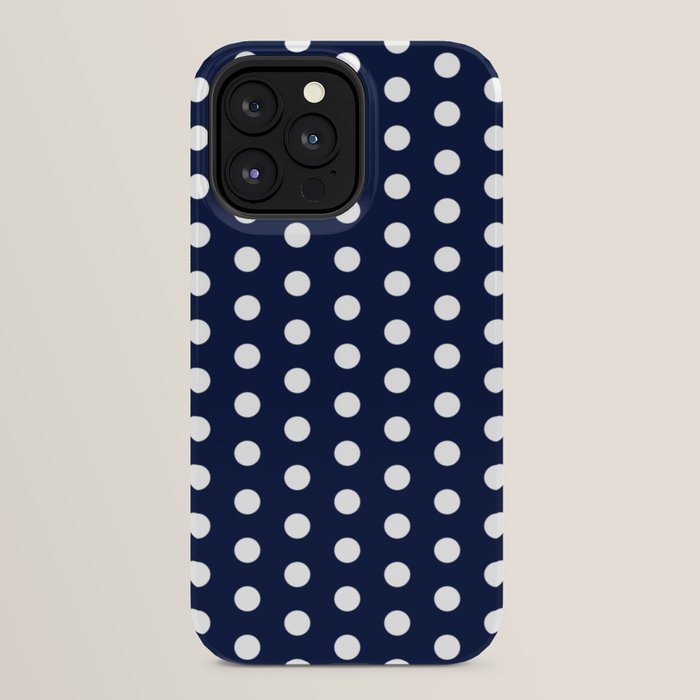 Navy Blue Polka Dots Minimalist Line Drawing iPhone Case Gallery Image 32