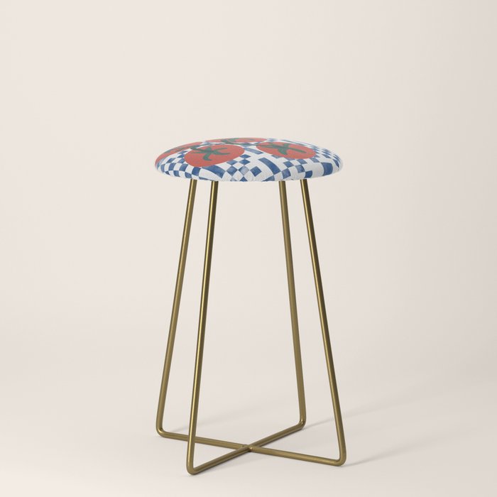 Tomatoes Checkered Grid Stool Gallery Image 4