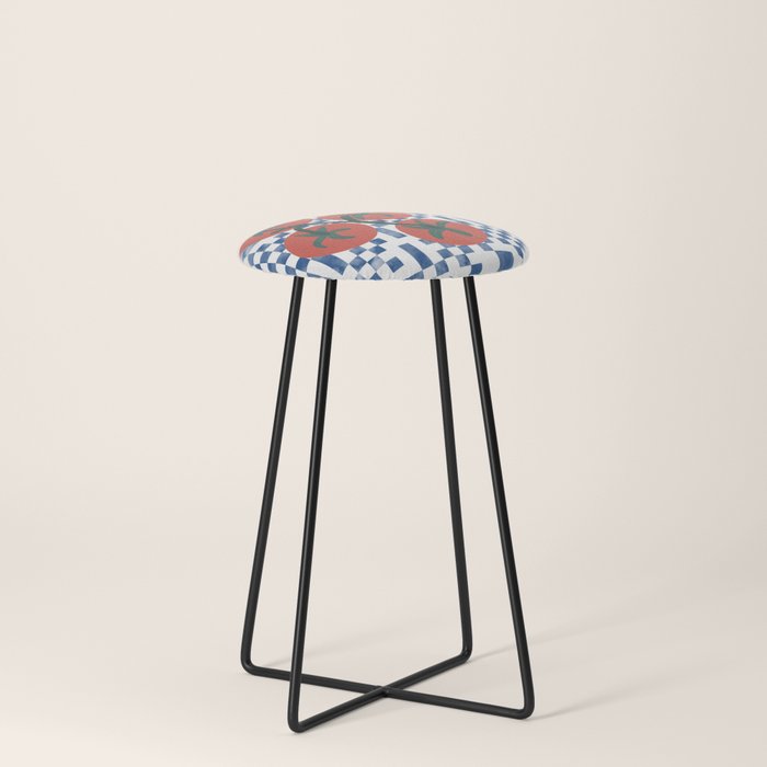 Tomatoes Checkered Grid Stool Gallery Image 3