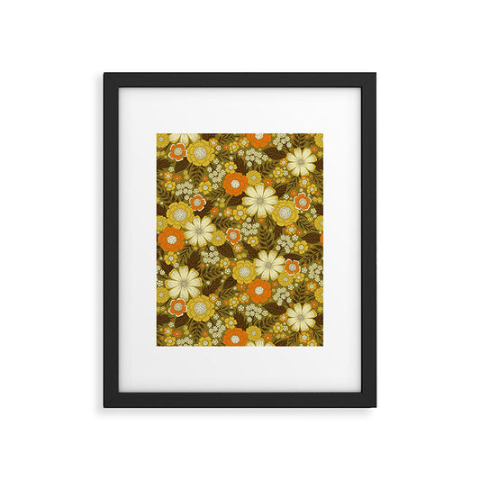 1970s Retro/Vintage Floral Pattern Framed Art Print Gallery Image 1