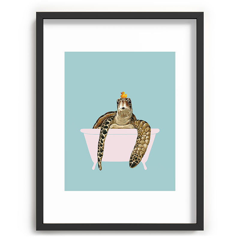 Sea Turtle in Bathtub Framed Art Print Gallery Image 84