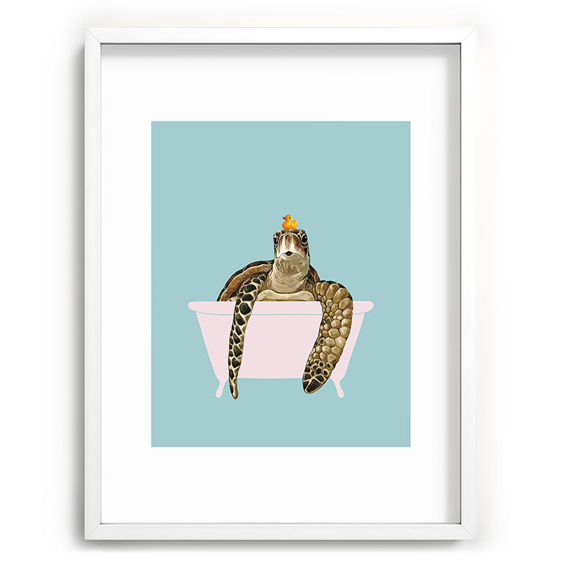 Sea Turtle in Bathtub Framed Art Print Gallery Image 107
