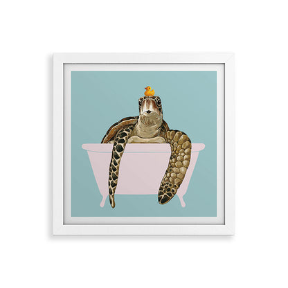 Sea Turtle in Bathtub Framed Art Print Gallery Image 82
