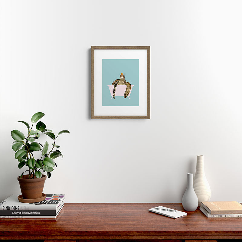 Sea Turtle in Bathtub Framed Art Print Gallery Image 15