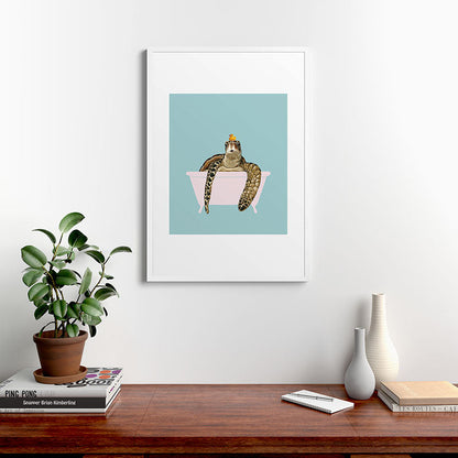 Sea Turtle in Bathtub Framed Art Print Gallery Image 37