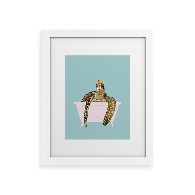 Sea Turtle in Bathtub Framed Art Print Gallery Image 69