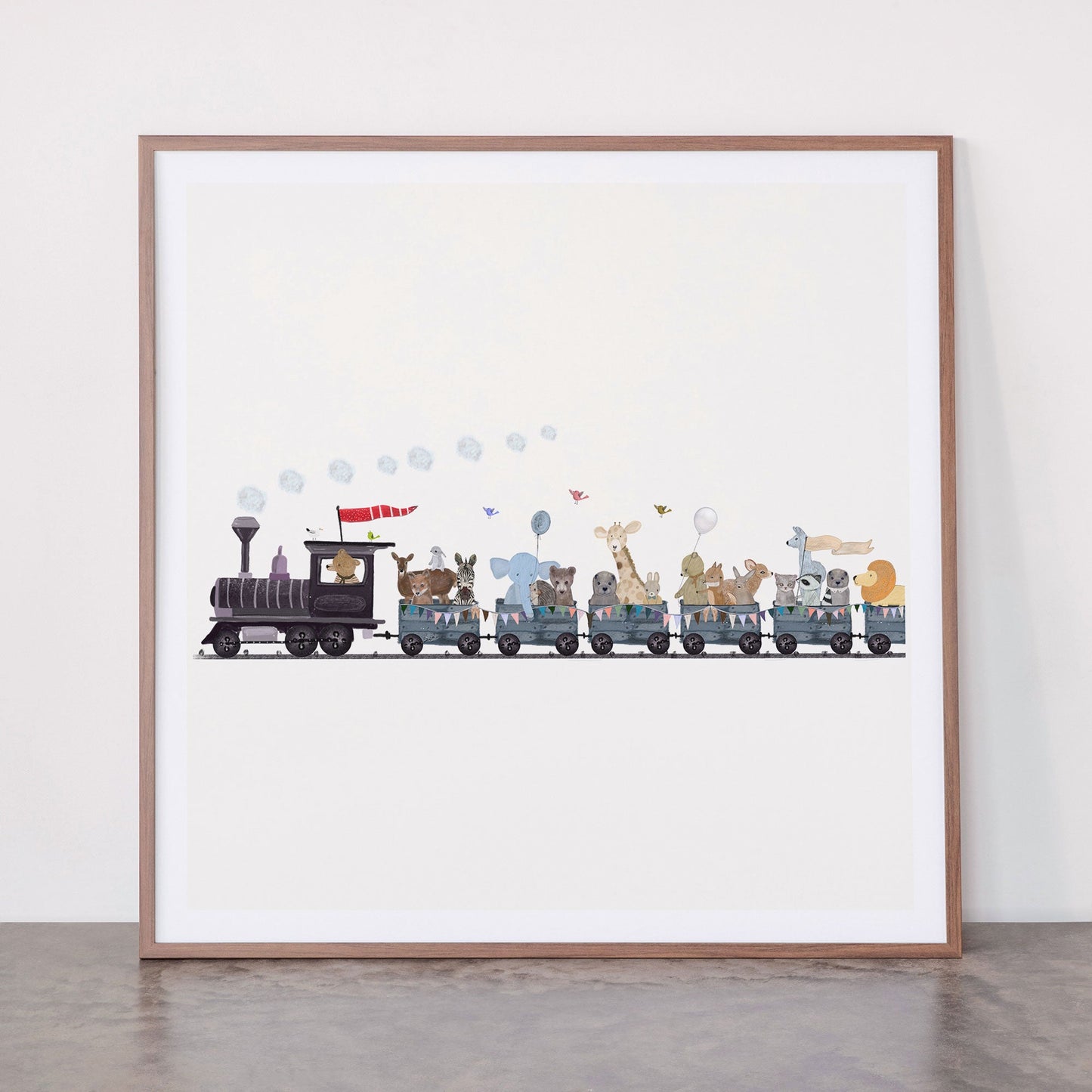 big little nursery nature train Framed Art Print Gallery Image 21