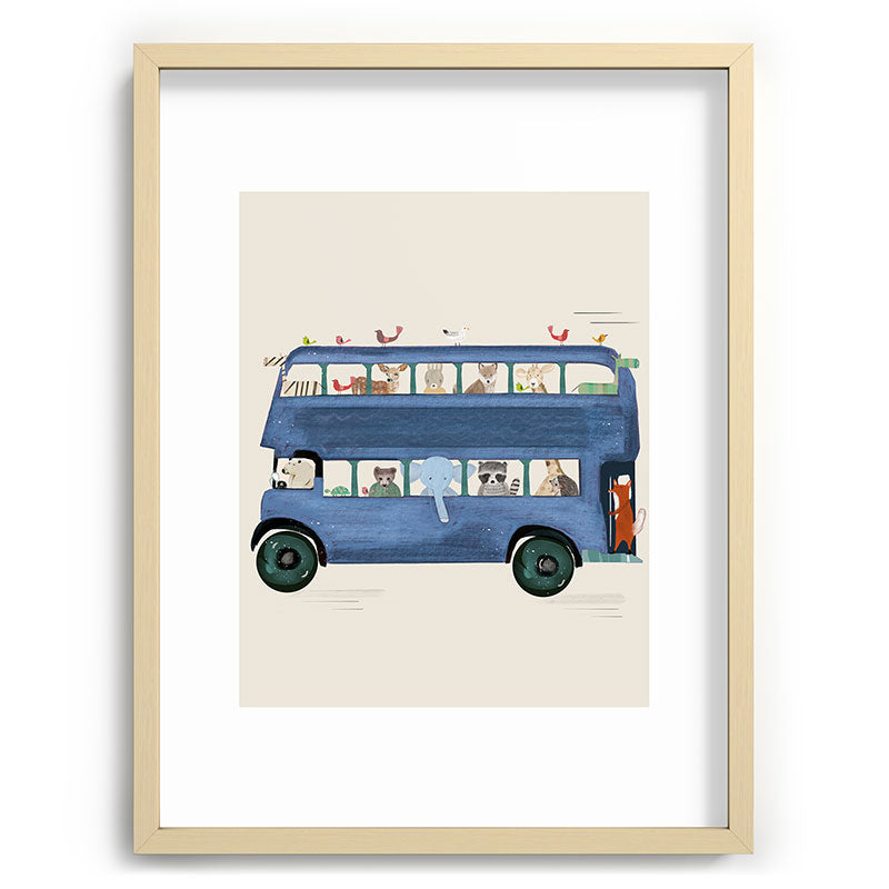 the big blue bus Framed Art Print Gallery Image 100