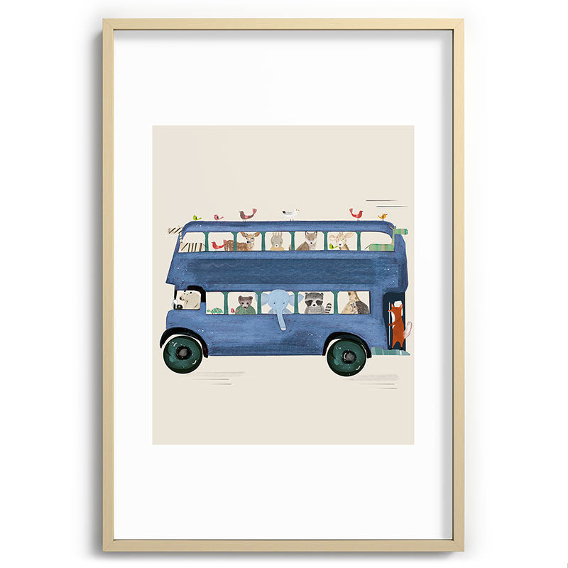the big blue bus Framed Art Print Gallery Image 102