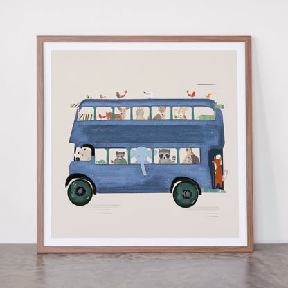 the big blue bus Framed Art Print Gallery Image 66