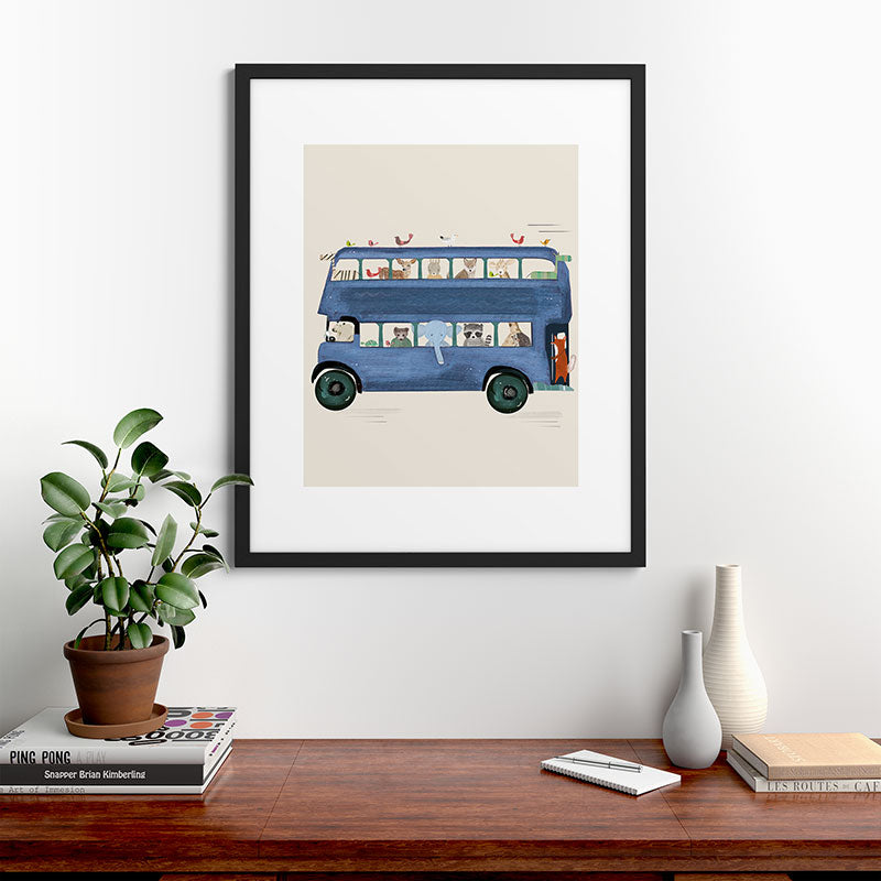 the big blue bus Framed Art Print Gallery Image 48
