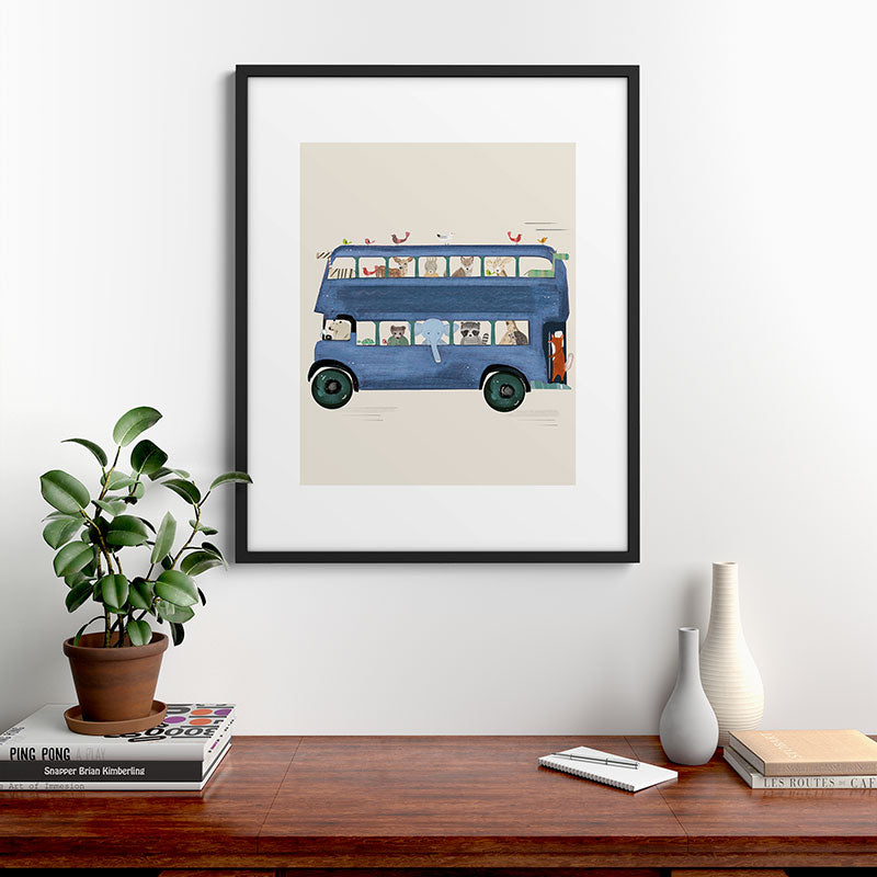 the big blue bus Framed Art Print Gallery Image 9