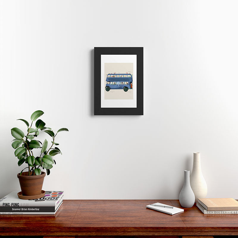the big blue bus Framed Art Print Gallery Image 42