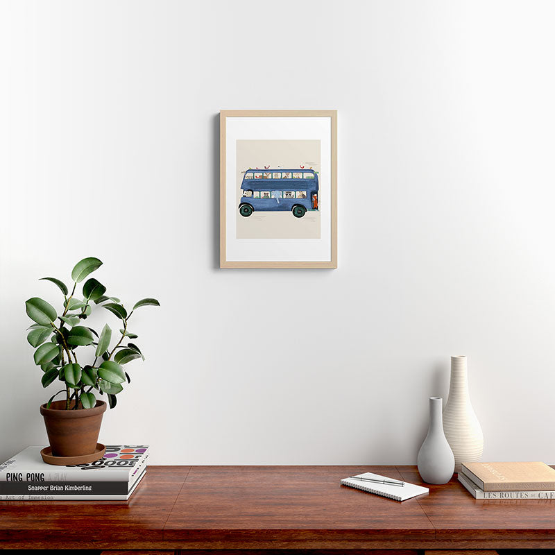 the big blue bus Framed Art Print Gallery Image 23