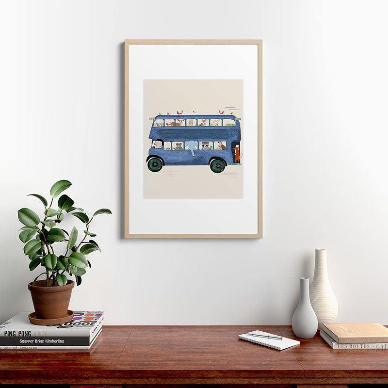 the big blue bus Framed Art Print Gallery Image 28