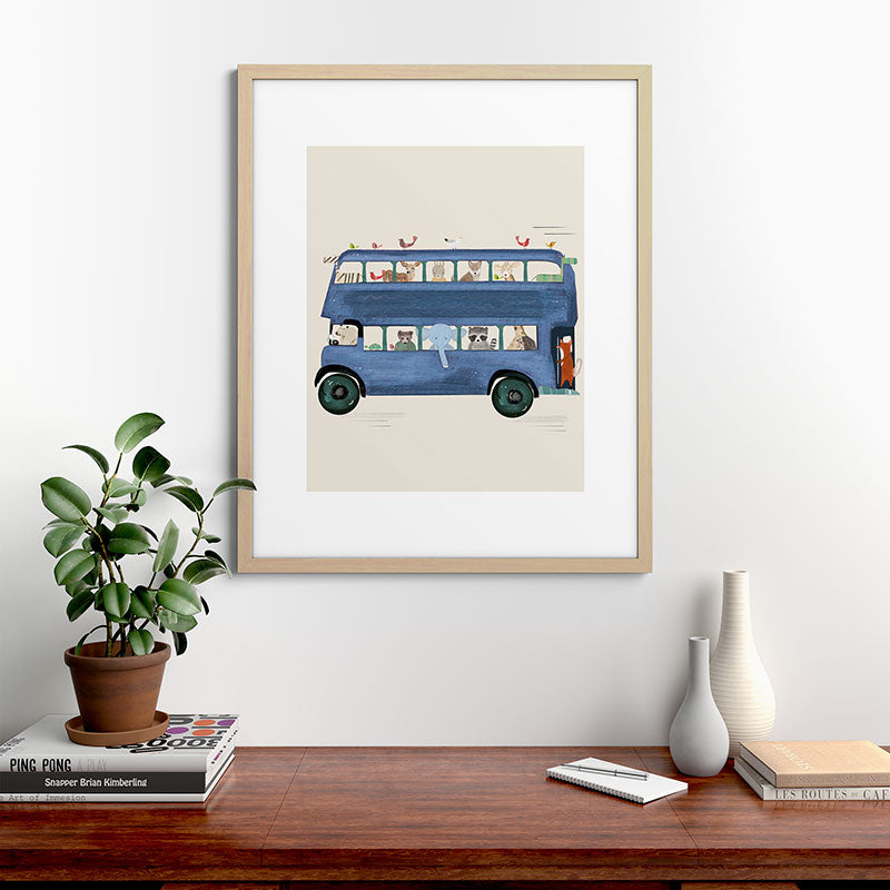 the big blue bus Framed Art Print Gallery Image 67