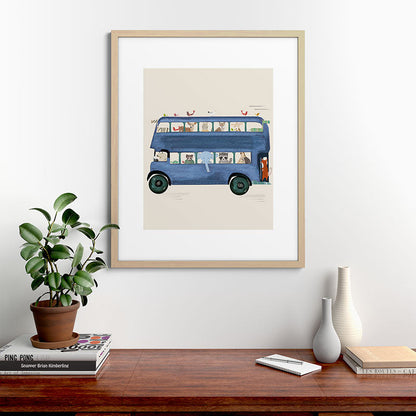 the big blue bus Framed Art Print Gallery Image 67