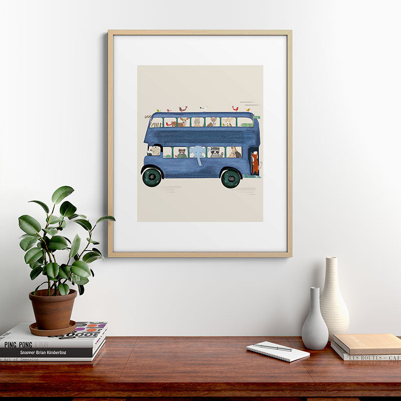 the big blue bus Framed Art Print Gallery Image 29