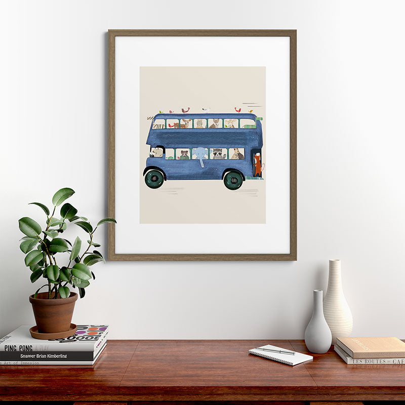 the big blue bus Framed Art Print Gallery Image 58